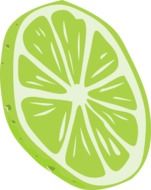 green lemon slice as a drawing
