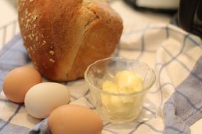 healthy bread and eggs