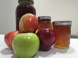 fresh and beautiful jewish apples and honey