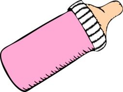 drawing baby pink milk bottle with a dummy