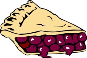 pie with berries drawing