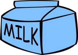 painted blue milk carton