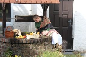 farmer's wife at the well