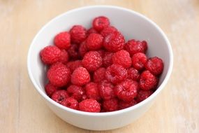 ripe raspberries in a bowl