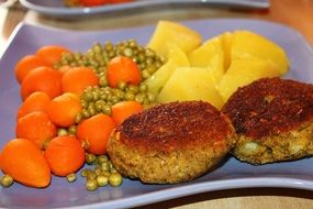 two meatballs with garnish
