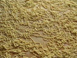 lots of noodles on the table