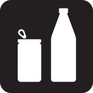 drawing of can and bottle for drinking beverages