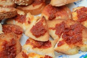 italian bruschetta with ham snack macro