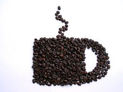 coffee beans as cup shape