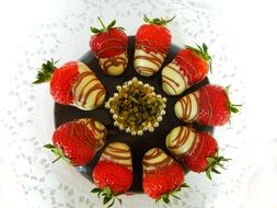 chocolate cake with strawberries