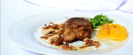 meat for lunch on plate