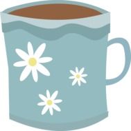 mug with daisies as a drawing