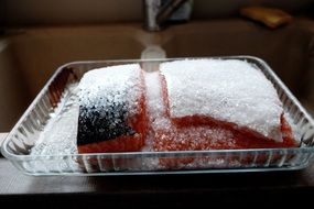 salmon in salt as a dish