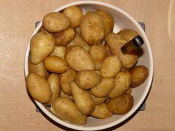 potatoes boiled in shell on plate