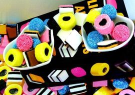 Colorful candies with licorice