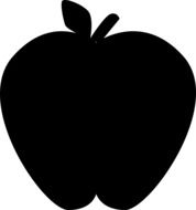 black silhouette of apple drawing