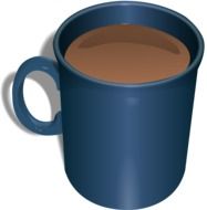 Coffe in the blue mug clipart