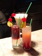 three cocktails