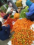 fruits on the ground in the market