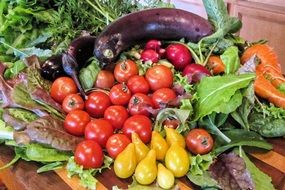 fresh colorful vegetables on table