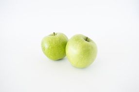 two green apples food healthy