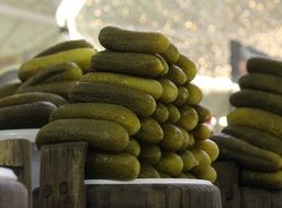 Salty cucumbers on sell in the market