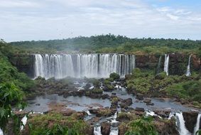 cascading waterfall in brazil