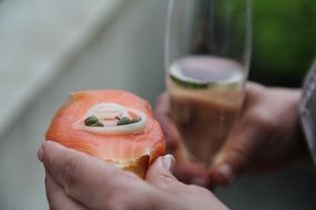 Aperitif and salmon