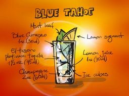 drawing of blue tahoe alcohol cocktail