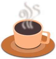 hot coffee in a cup as a graphic image
