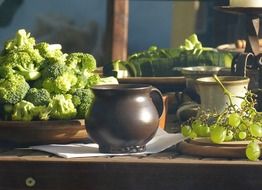Ceramic dishes on a table