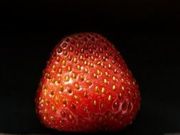 strawberry on a black background