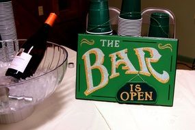 alcoholic drinks and bar sign