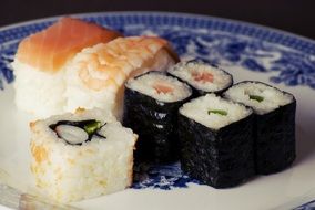 photo of the sushi on a plate