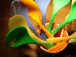 colorful easter spoons