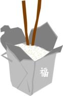 gray chinese fast food box drawing