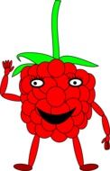 cartoon raspberry man