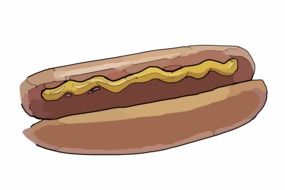 hot dog fast food drawing