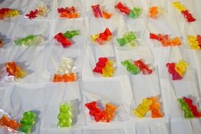 packed gold bears red yellow green white