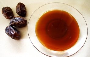 Tea and sweet date fruits