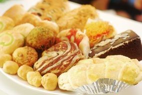 variety of sweet pastries for snacking