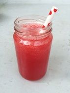 drink with red watermelon puree