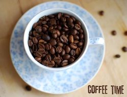 Coffee beans in the coffee cup