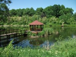 garden house on the lake
