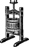 wine press drawing