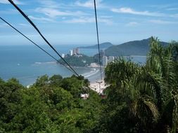 Cable cars in SÃ£o Vicente in Brazil