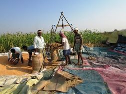 weighing system in a field in india