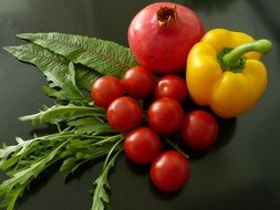 still life paprika and tomato