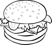 graphic image of a black and white burger