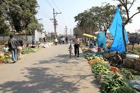 Small village market in India